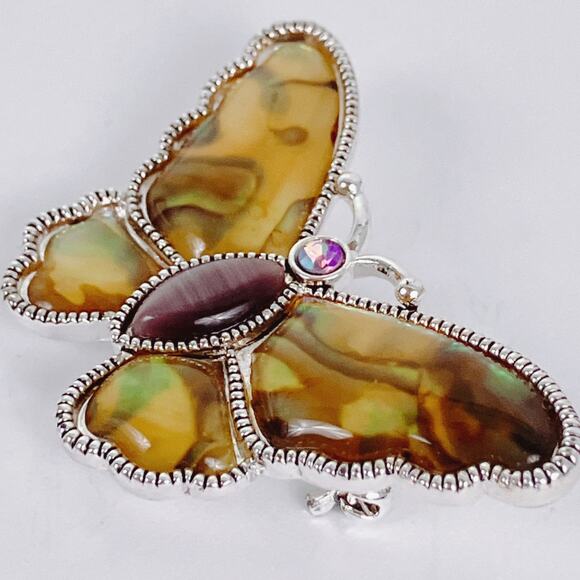 VTG Butterfly Brooch Enamel Figural Animal Pin Playful Whimsical Colorful - Picture 6 of 9